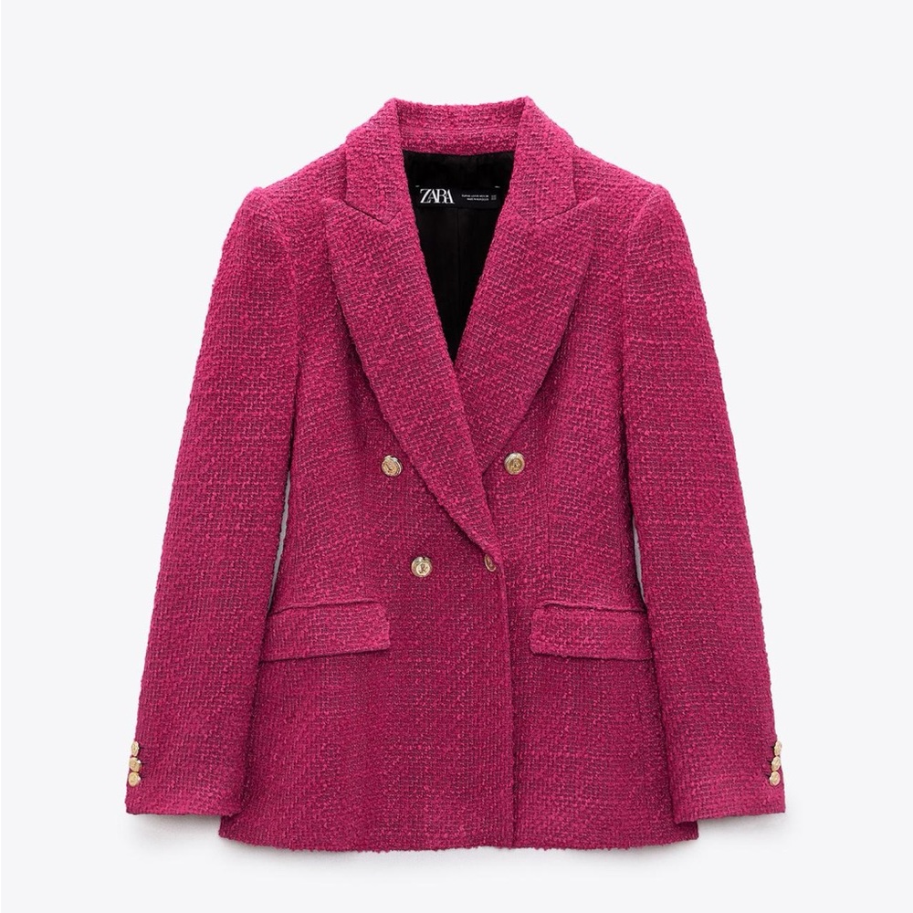 Zara double breasted fushia Blazer jacket